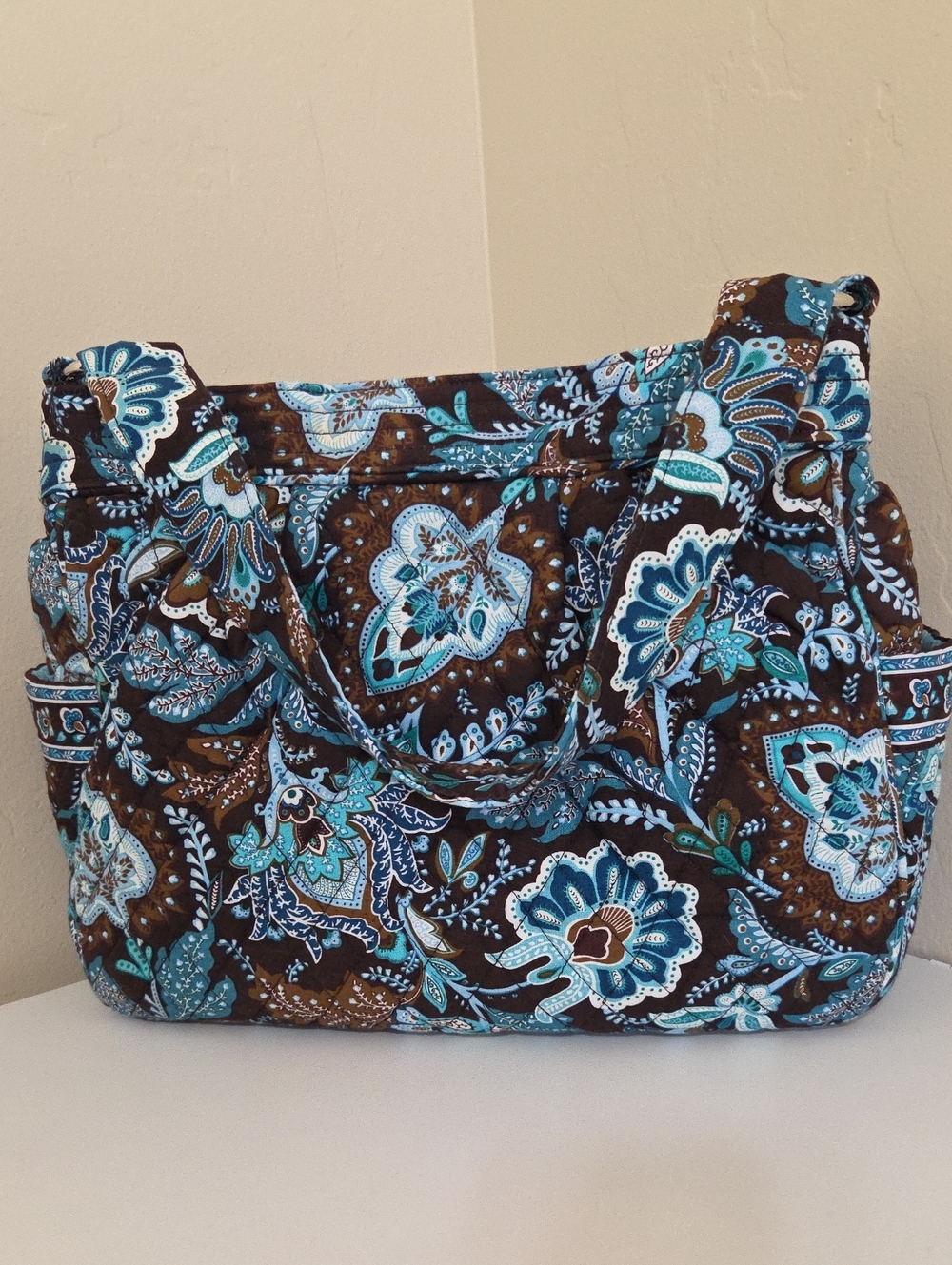 Vera Bradley Retired Blue Paisley Quilted Shoulder Bag - Picture 7 of 14